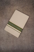FD-91C CREAM DOUBLE DHOTI 3.80 MTR - Green
