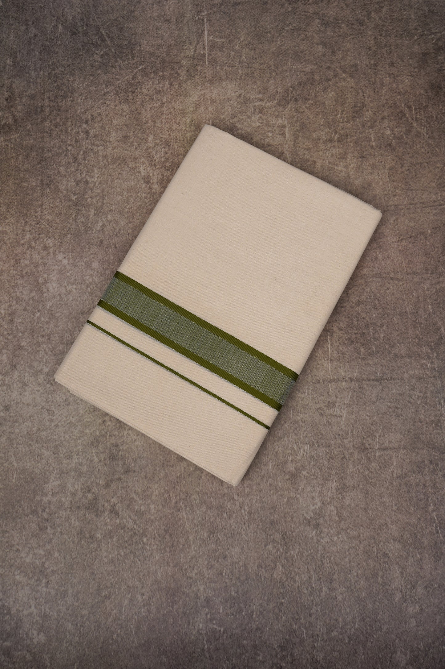 FD-91C CREAM DOUBLE DHOTI 3.80 MTR - Green