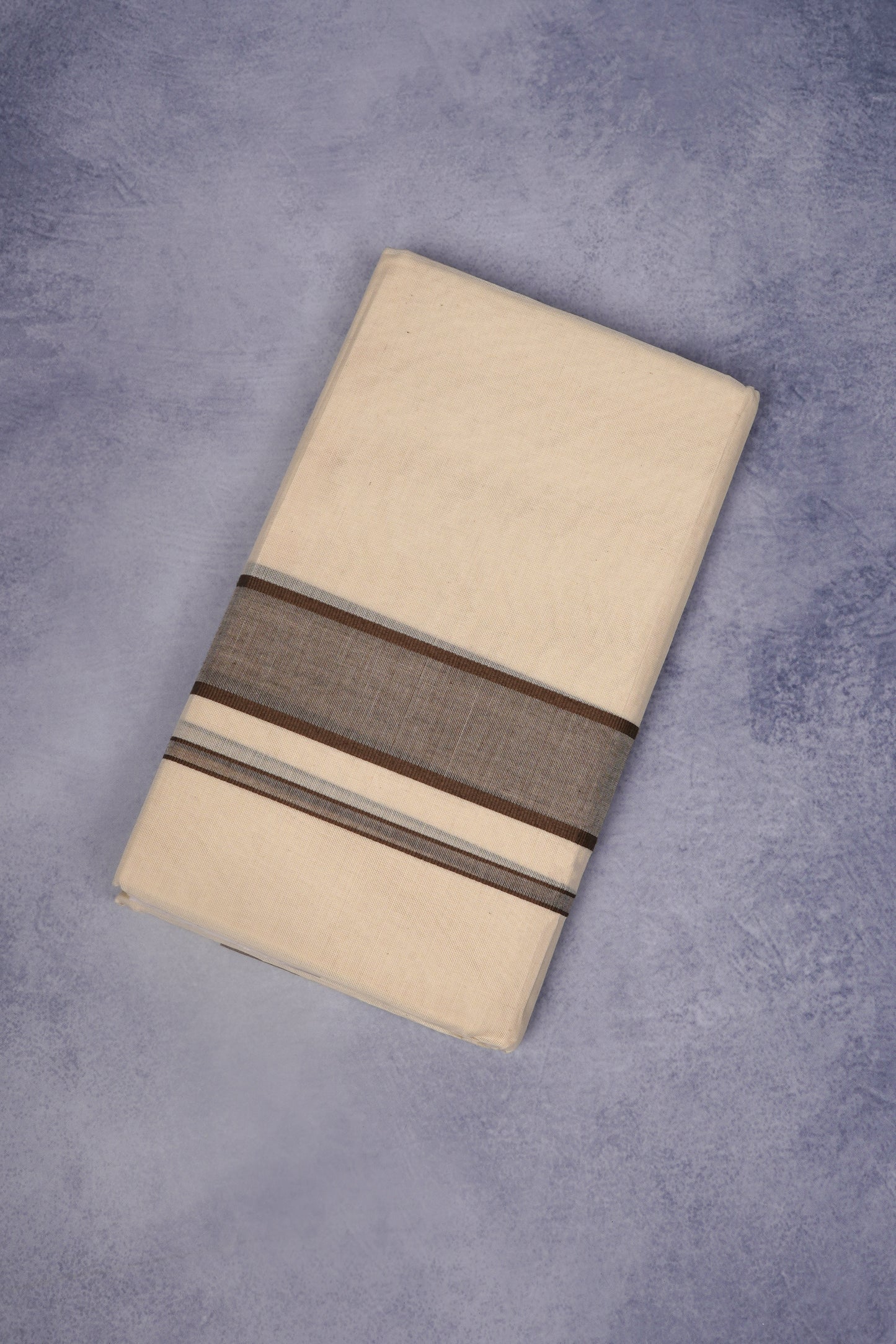 FCD-74C CREAM DOUBLE DHOTI  4.00 MTR - Brown