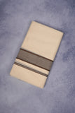 FCD-74C CREAM DOUBLE DHOTI  4.00 MTR - Brown