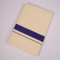 FD-08C CREAM DOUBLE DHOTI  3.80 MTR-Navy Blue