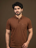 Python Plain RUST BROWN Color T-Shirt - 70008