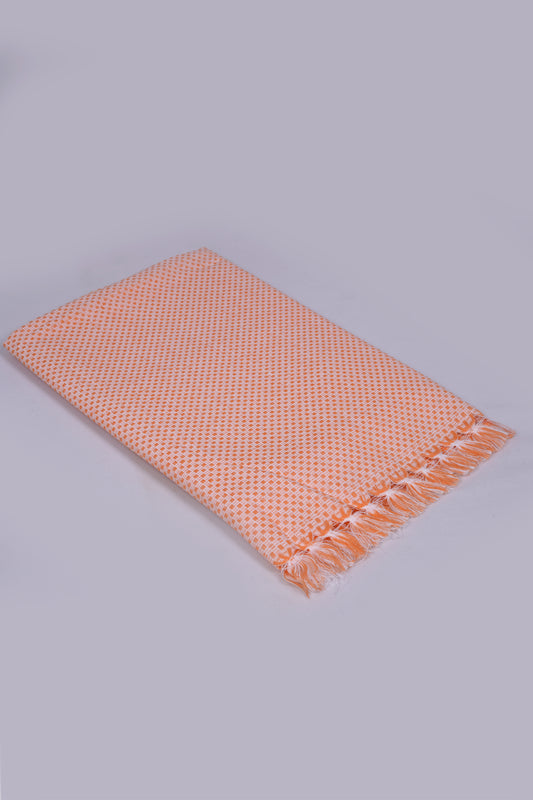 COLOUR MINICHECK COTTON - CBT-24 BATH TOWEL - 30X60 - LIGHT ORANGE
