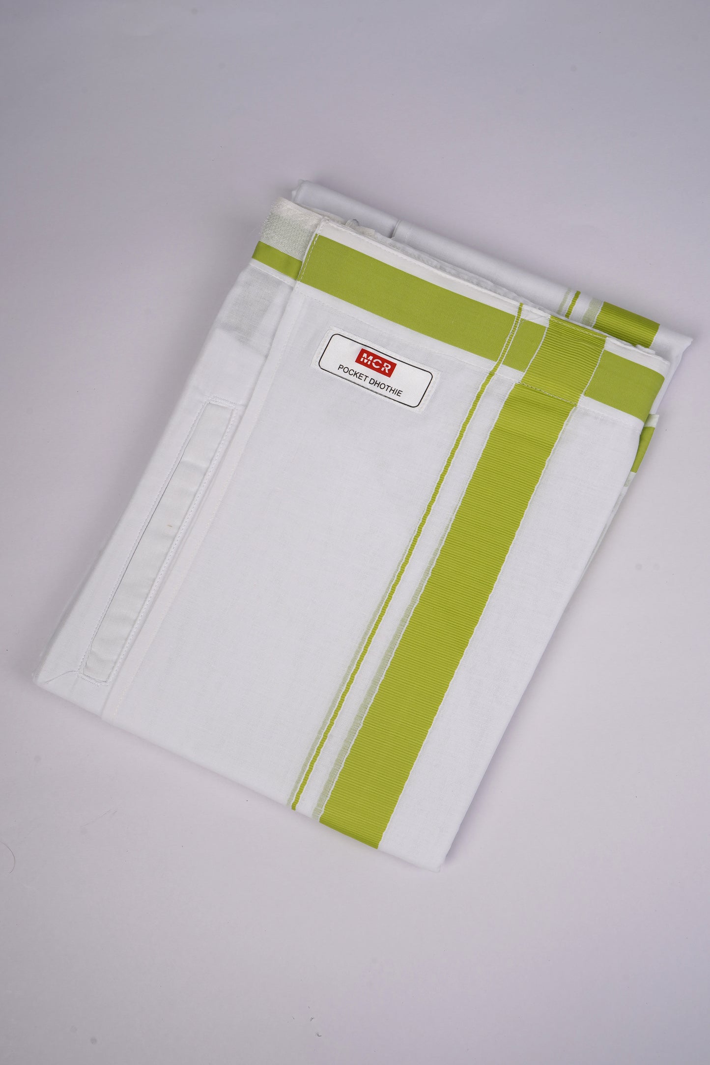 PKT FD-01 VELCRO WHITE DOUBLE DHOTI - Green