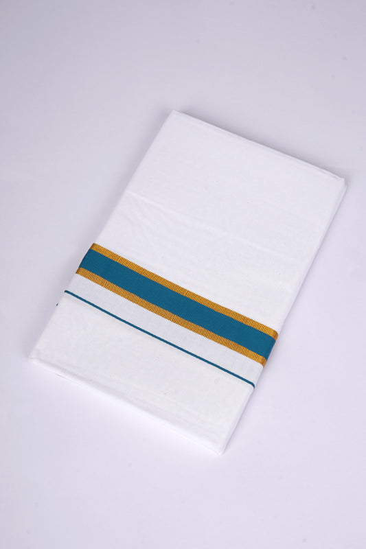 FS-115 W/S DHOTI 2.00 MTR - GOLD DARK BLUE