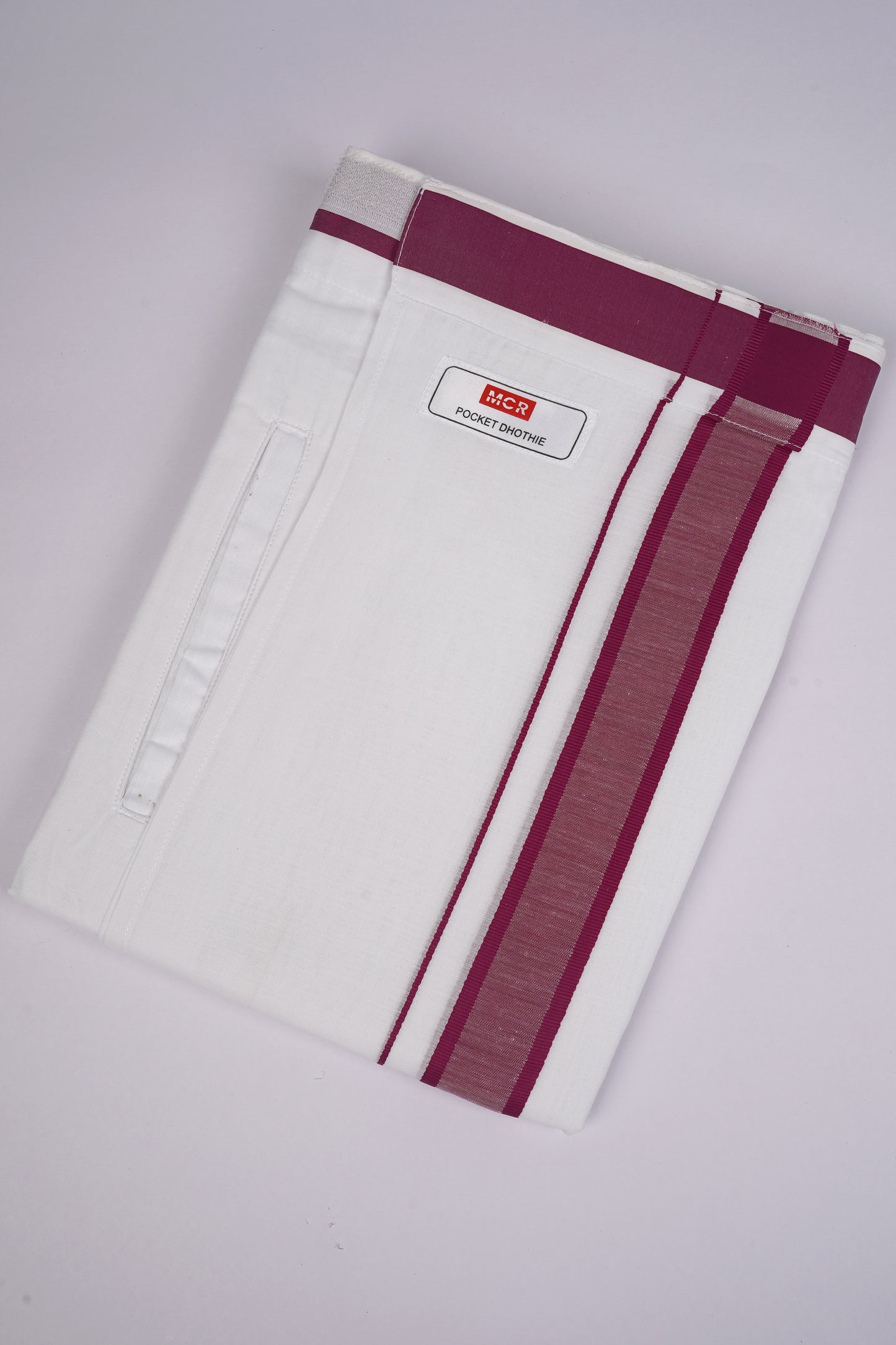 PKT FD-02 VELCRO WHITE DOUBLE DHOTI - Violet