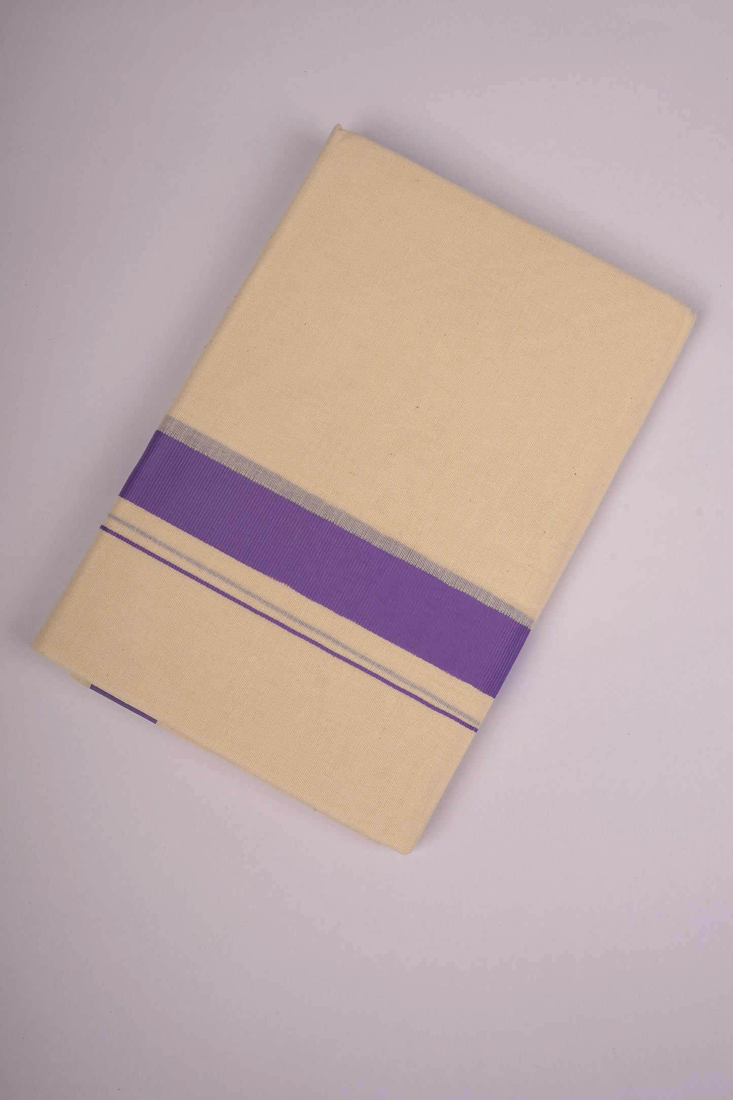 FD-08C CREAM DOUBLE DHOTI  3.80 MTR-Violet