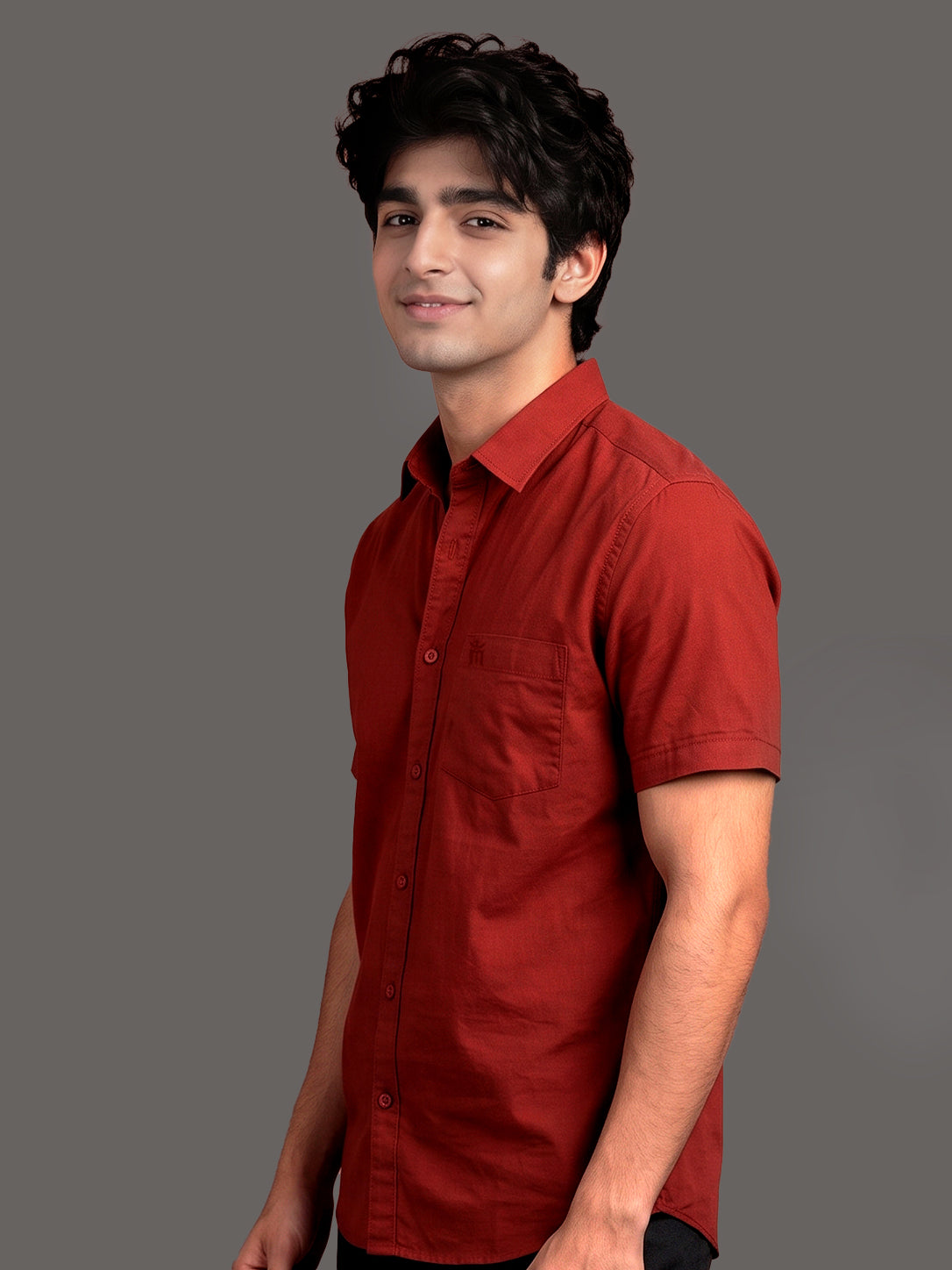 Stain Free Half Sleeve Formal Red Color Shirt For Men-68002