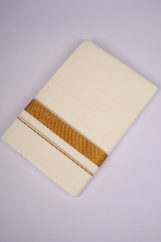 GLD-99C CREAM DOUBLE DHOTI  4.00 MTR