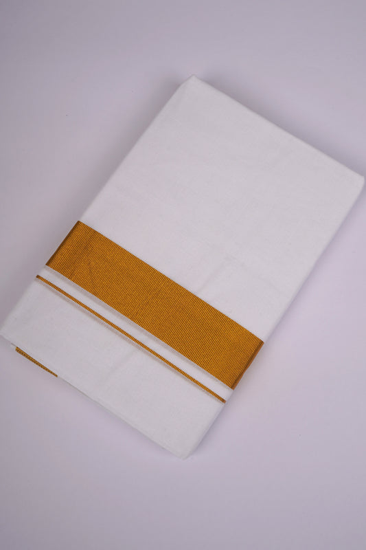 GLD-95 WHITE DOUBLE DHOTI  3.80 MTR