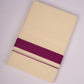 FD-08C CREAM DOUBLE DHOTI  3.80 MTR-Dark violet