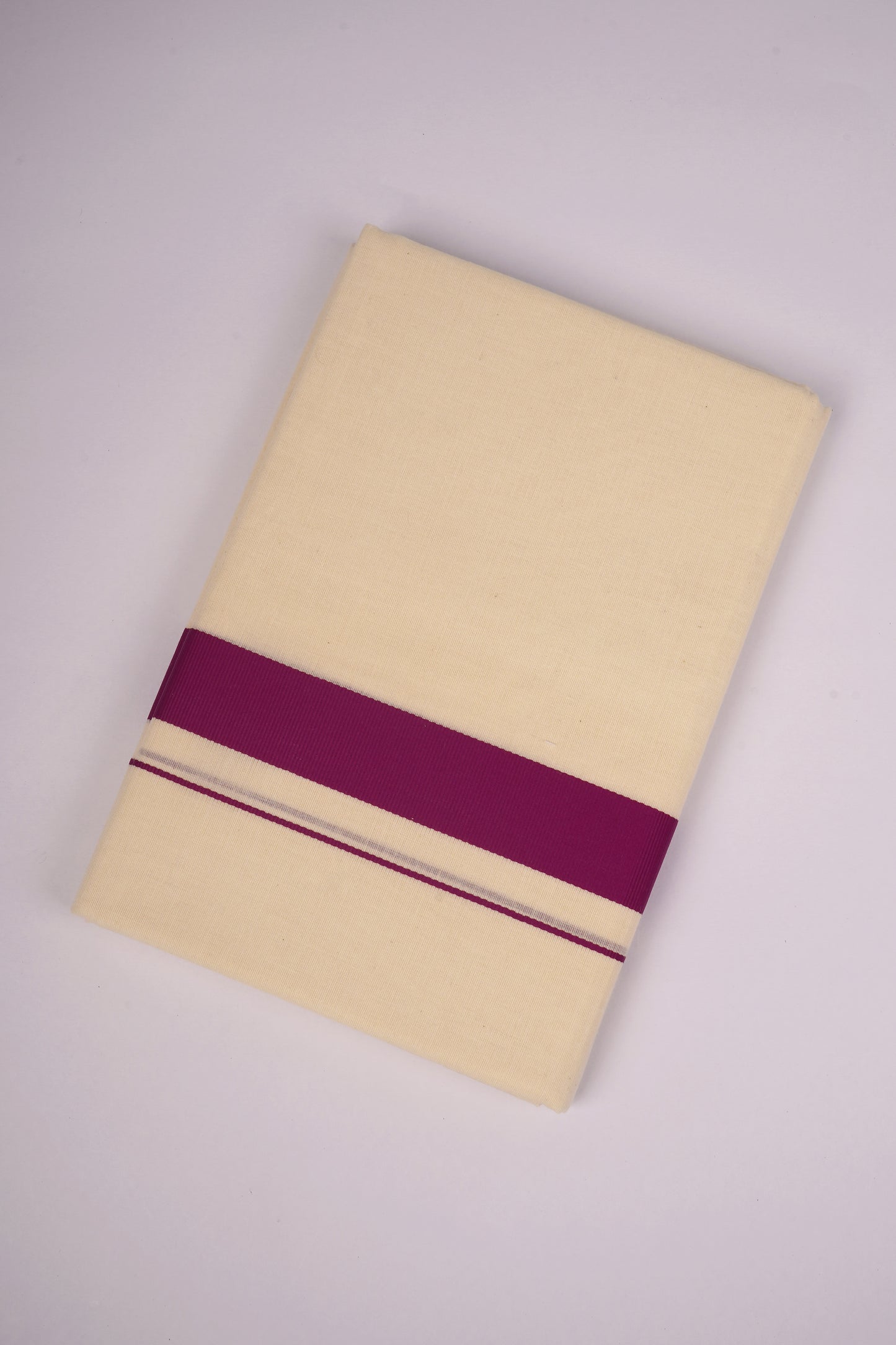 FD-08C CREAM DOUBLE DHOTI  3.80 MTR-Dark violet