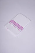 Mens Cotton Blend White Dhoti Single Fancy Border 2.00 m|FS-112 PINK