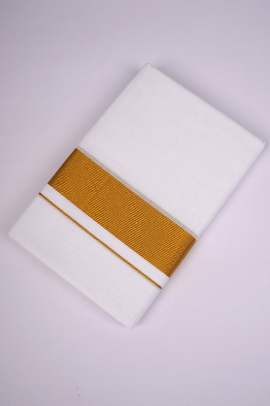 GLD-35 WHITE DOUBLE DHOTI  3.80 MTR