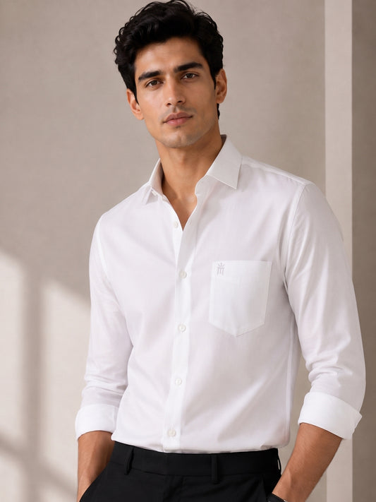 Sun Rays Formal White Shirt For Men