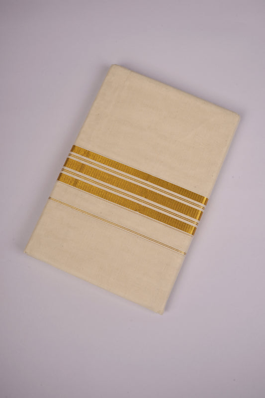 SLD-66C CREAM DOUBLE DHOTI  4.00 MTR
