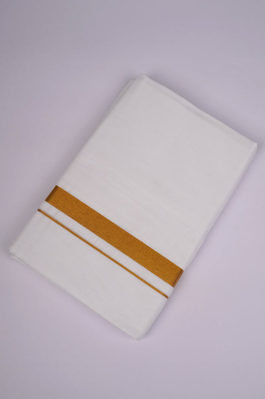 GLD-114 WHITE DOUBLE DHOTI  3.70 MTR