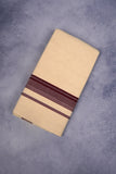 FCD-331C CREAM DOUBLE DHOTI  3.80 MTR-Brown