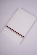 Mens White Double Dhoti Cotton Blend with Small Border - 3.80M | SD-10-Maroon