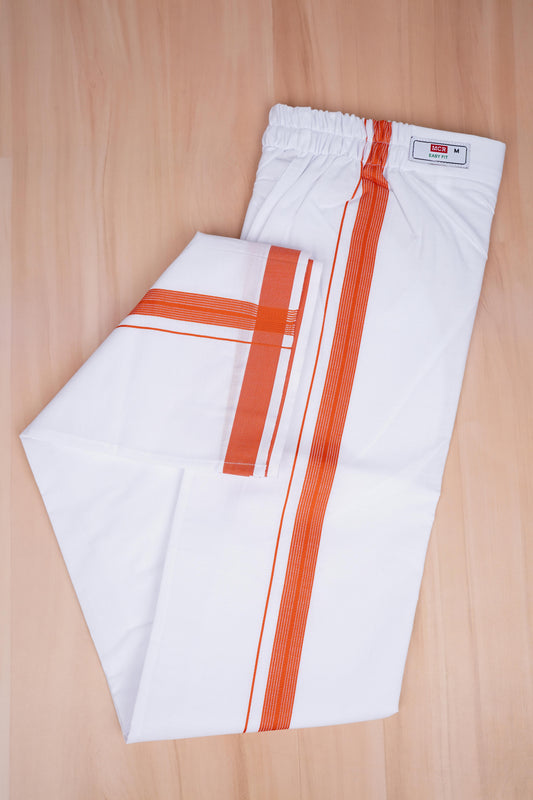 Easy Fit Fancy W/S Dhoti - Light Orange
