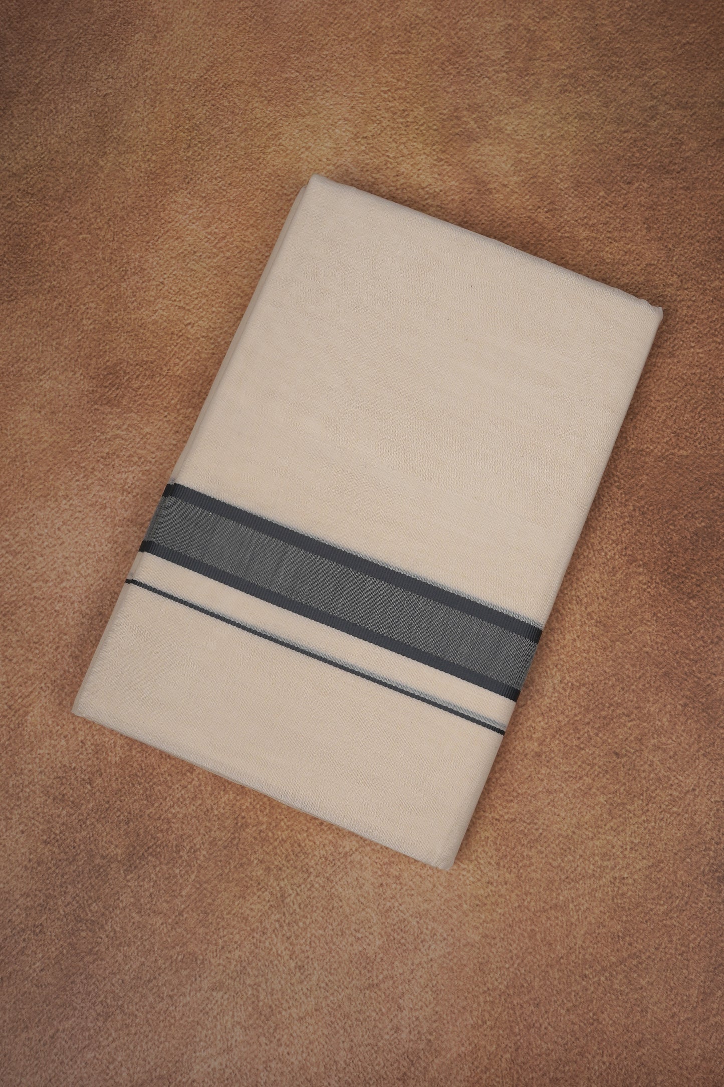 FD-174C CREAM DOUBLE DHOTHIE 3.80 MTR - Gray