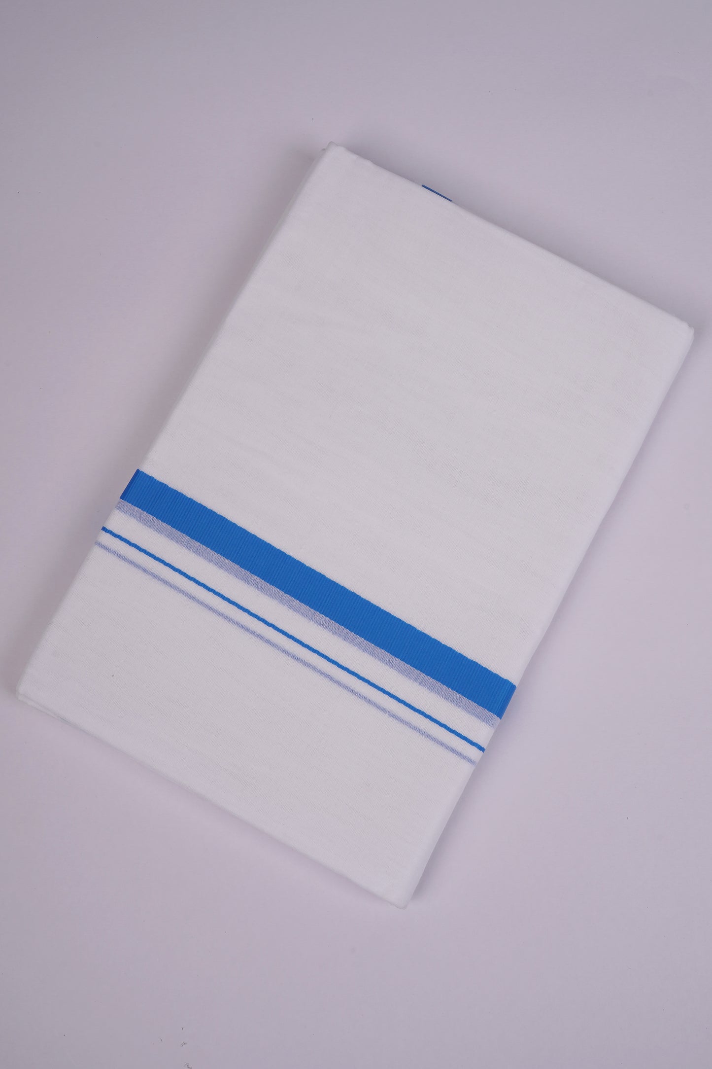 HD-23 WHITE DOUBLE DHOTI  4.00 MTR - blue