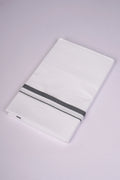 Mens Cotton Blend White Dhoti Single Small  Border 1.90 m|HS-15 DARK GRAY