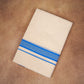 FD-174C CREAM DOUBLE DHOTHIE 3.80 MTR - Ajantha Blue