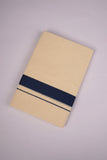 FD-08C CREAM DOUBLE DHOTI  3.80 MTR-Dark Blue