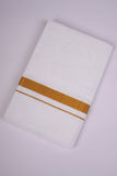 GLD-80 WHITE DOUBLE DHOTI  3.80 MTR