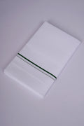 Mens Pure Cotton White Dhoti Single Small  Border Stain Free 2.00 m|SS-STAIN  FOREST GREEN