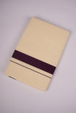 FD-08C CREAM DOUBLE DHOTI  3.80 MTR-Dark Brown