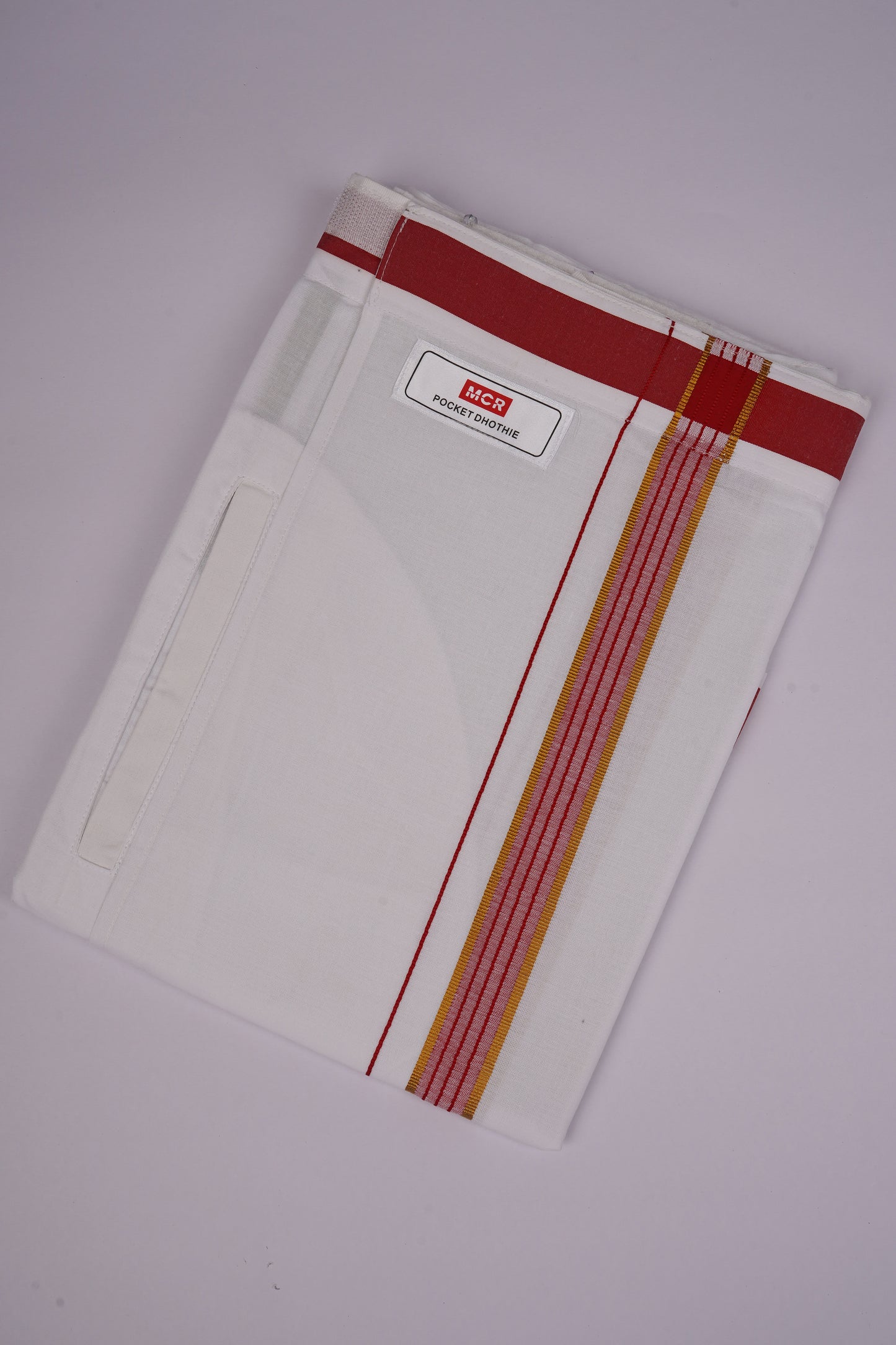 PKT FS-01 VELCRO WHITE SINGLE DHOTI -Orange