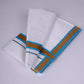 FS-103 W/S DHOTI 2.00 MTR - GOLD AJANTHA BLUE