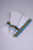 FS-103 W/S DHOTI 2.00 MTR - GOLD AJANTHA BLUE