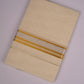 GLD-147C CREAM DOUBLE DHOTI  4.00 MTR