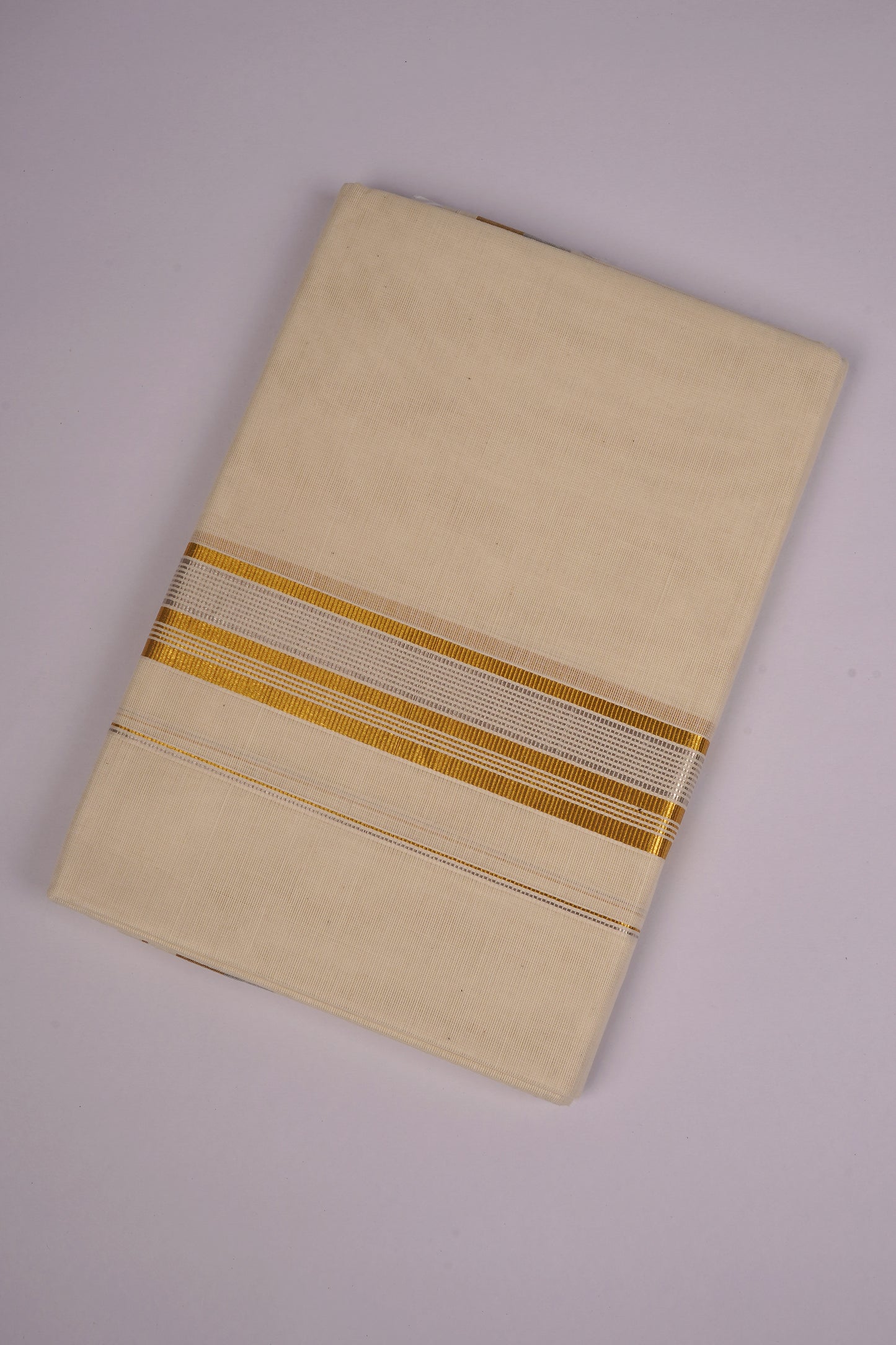 GLD-147C CREAM DOUBLE DHOTI  4.00 MTR