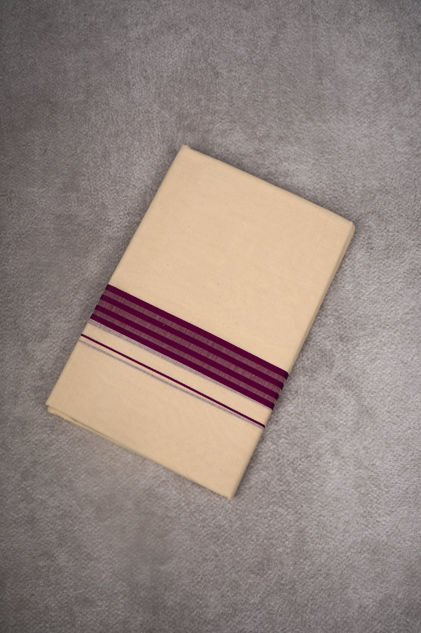 FD-189C CREAM DOUBLE DHOTHIE 3.80 MTR - violet