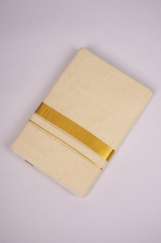 GLD-11C CREAM DOUBLE DHOTI  4.00 MTR