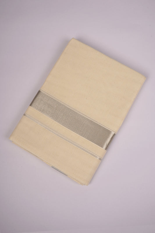 SLD-92C CREAM DOUBLE DHOTI  4.00 MTR
