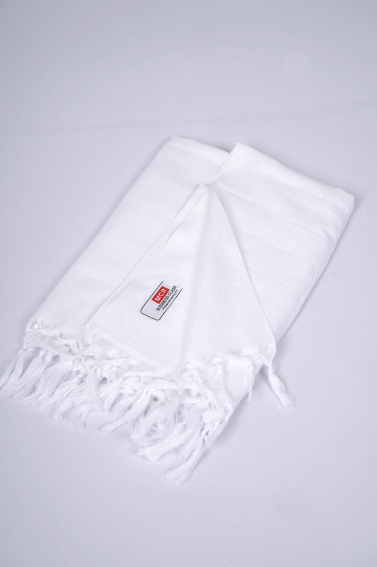 DOUBLE CLOTH WHITE COTTON - WBT-08 BATH TOWEL - 30X60 - WHITE
