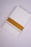 GLD-82 WHITE DOUBLE DHOTI  3.80 MTR