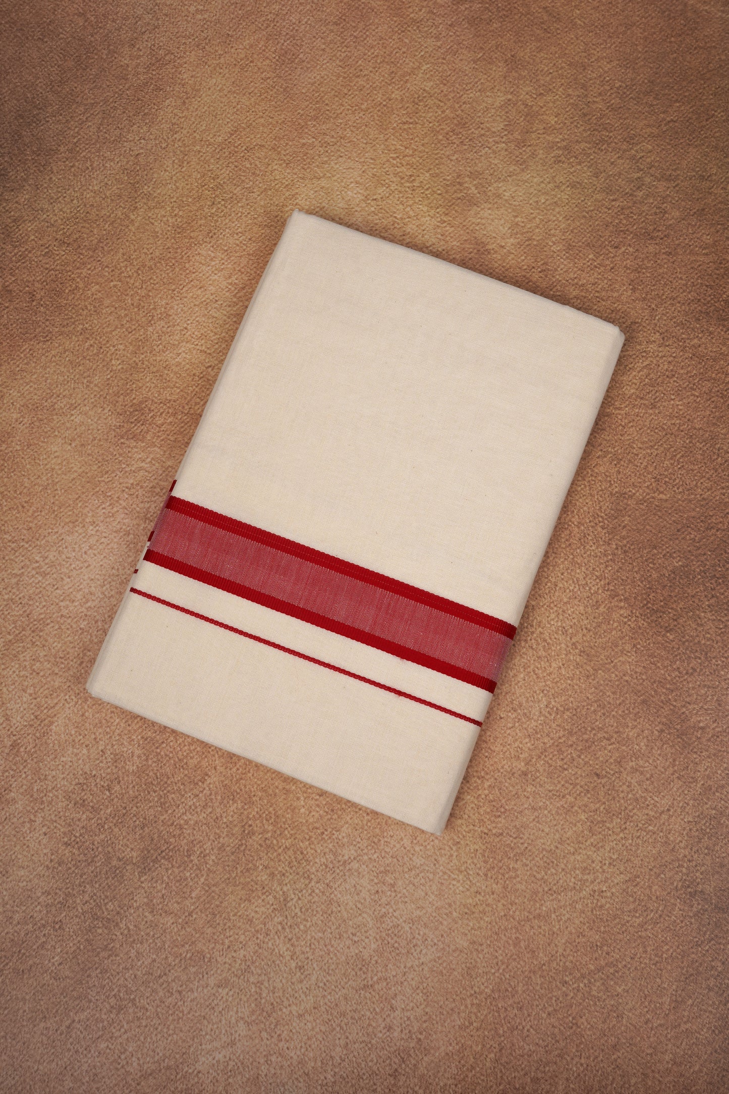 FD-174C CREAM DOUBLE DHOTHIE 3.80 MTR - Pink