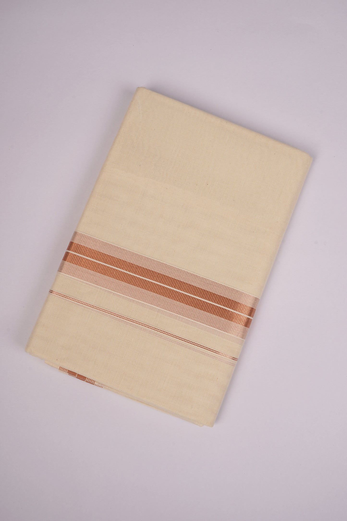 COPPER-12C CREAM DOUBLE DHOTI  4.00 MTR