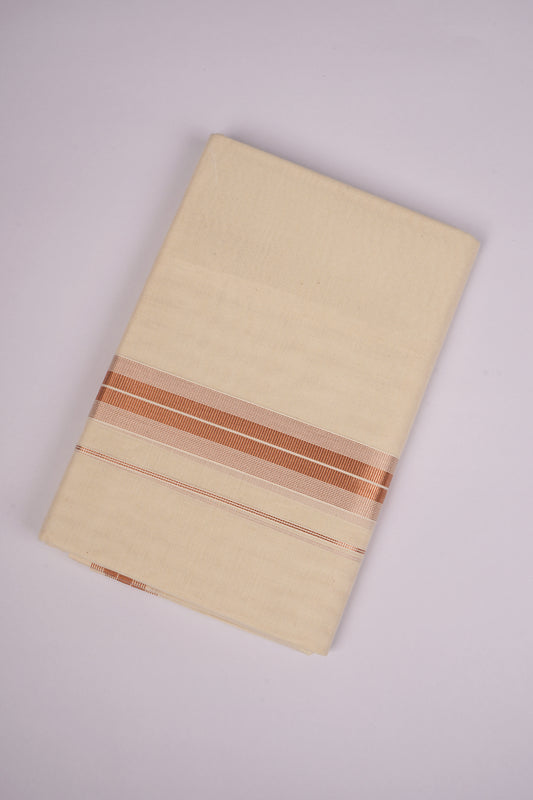 COPPER-12C CREAM DOUBLE DHOTI  4.00 MTR