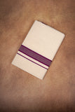 FD-174C CREAM DOUBLE DHOTI  3.80 MTR - Dark Pink