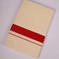 FD-08C CREAM DOUBLE DHOTI  3.80 MTR-Orange