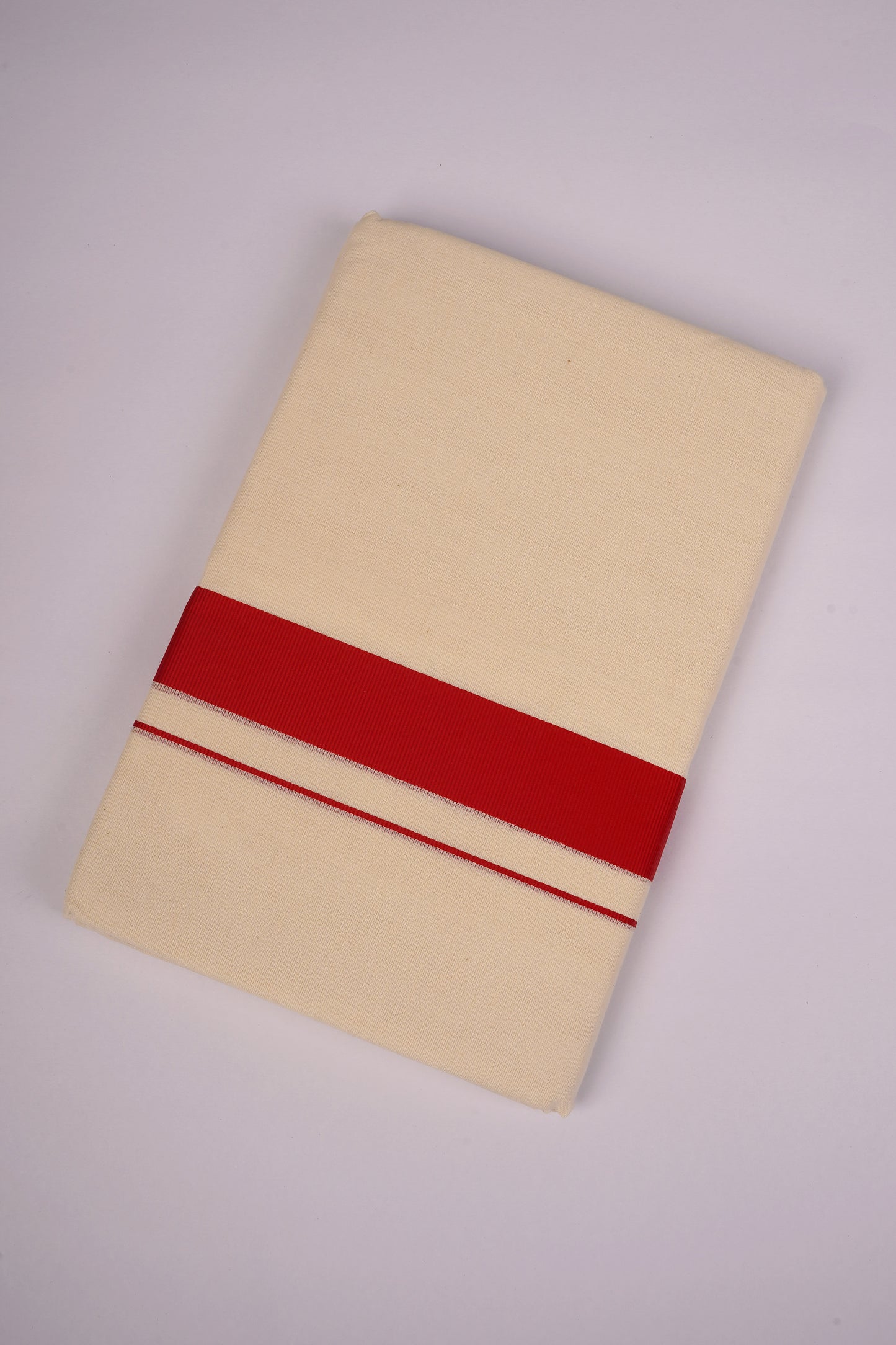 FD-08C CREAM DOUBLE DHOTI  3.80 MTR-Orange
