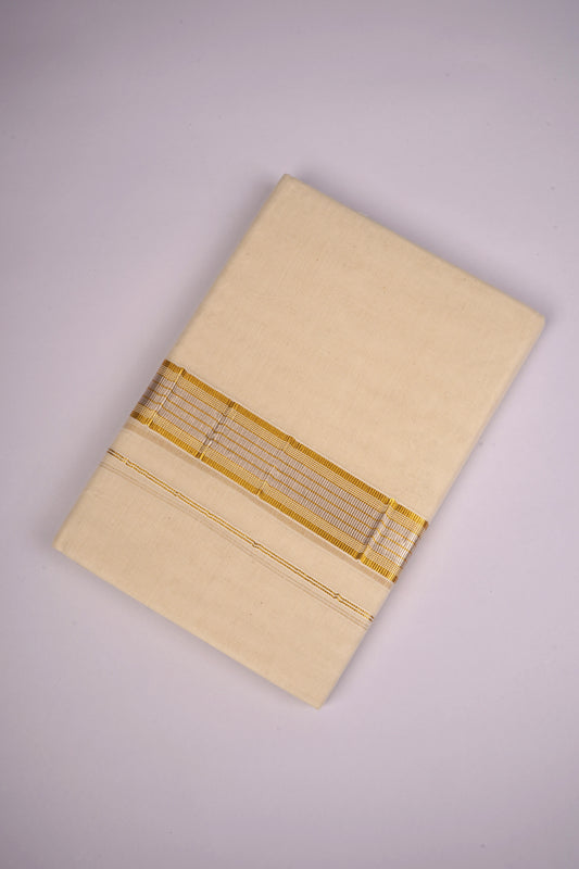 GLD-149C CREAM DOUBLE DHOTI  4.00 MTR