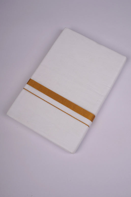 GLD-38 WHITE DOUBLE DHOTI  3.80 MTR